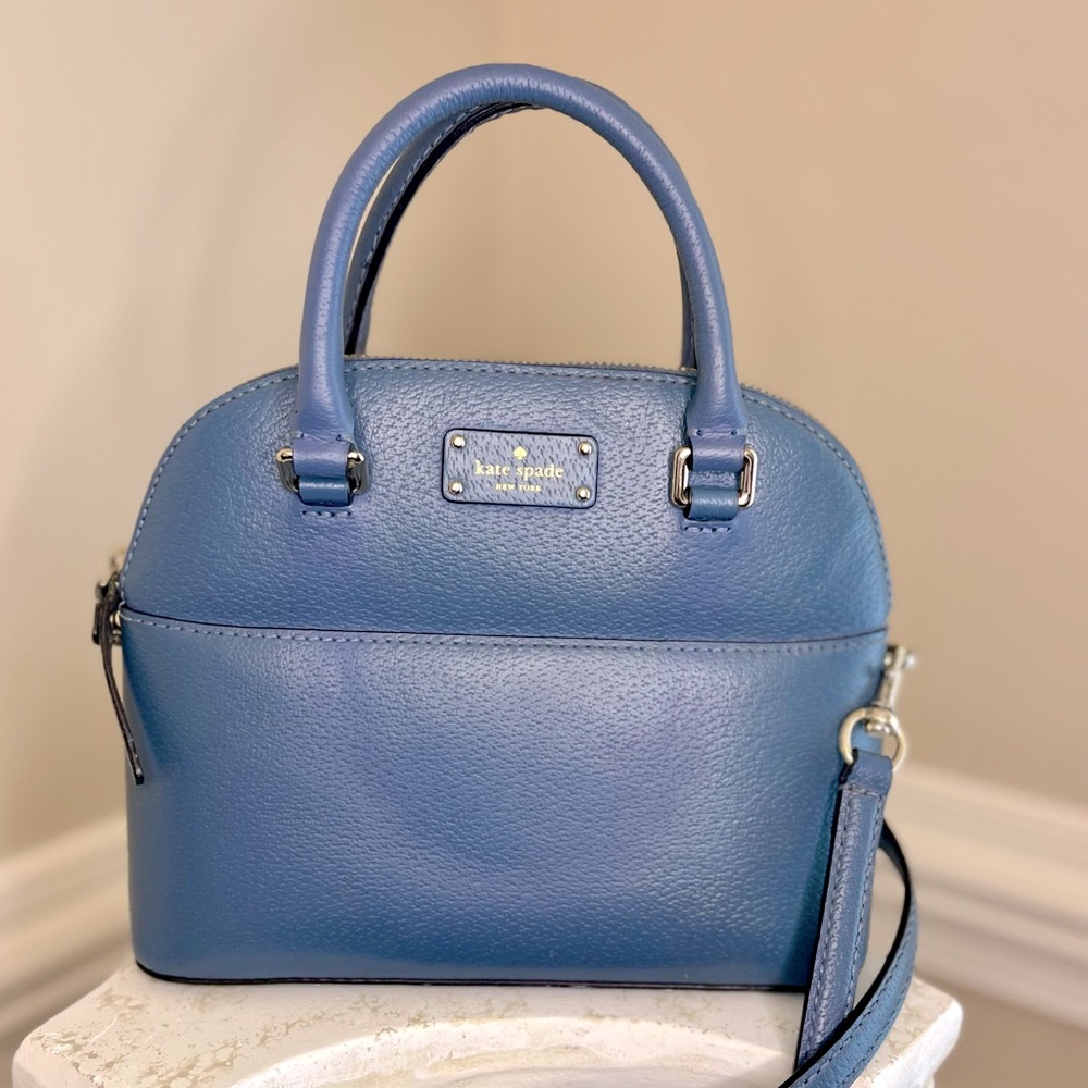 Kate Spade Grove Street Mini Carli Handbag Shoulder Bag 2Way Leather Blue /Ak12